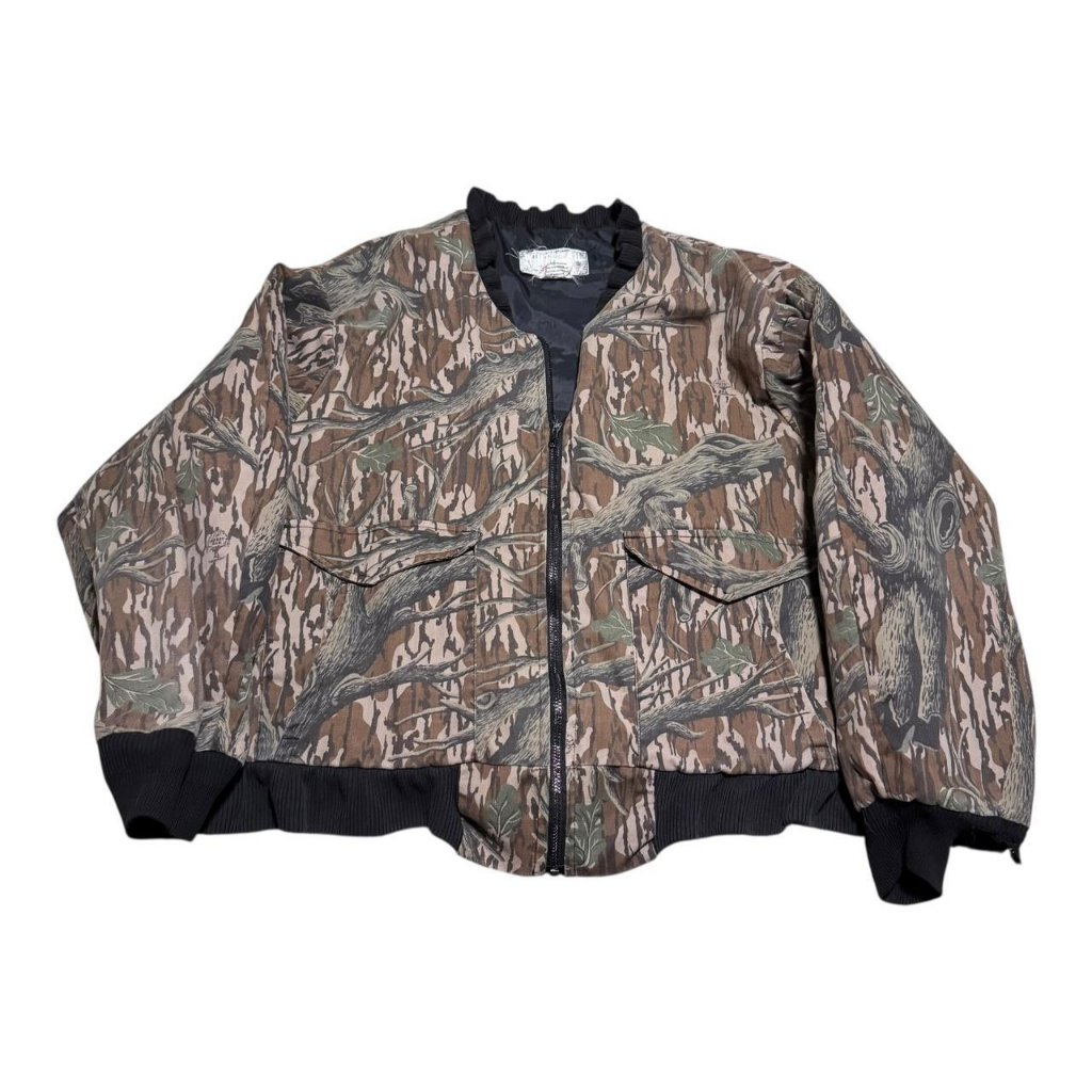 Vintage Whitetail Adventure Full Zip Distressed Camo Jacket Xl (Oversized M)